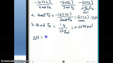 Delta H calculation (part 2) - YouTube