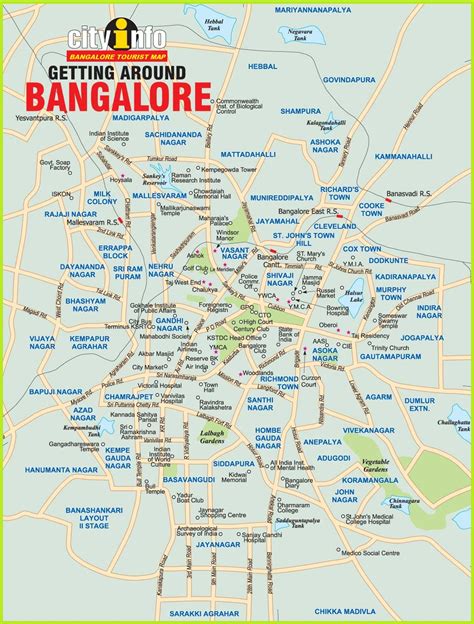 BANGALORE CITY MAP | BANGALORE TOURISM MAP | BENGALURU TOURIST MAP ...