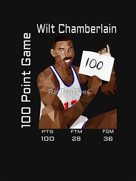 "Wilt Chamberlain 100 Points Statline Black" Pullover Hoodie by ...