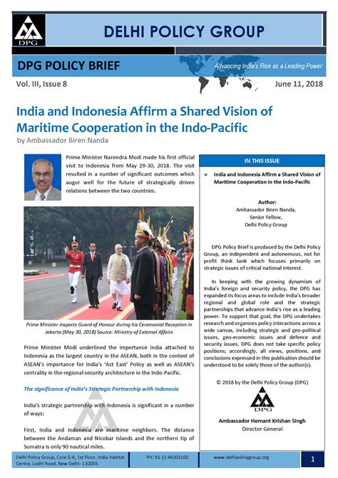 India and Indonesia Affirm a Shared Vision of Maritime Cooperation in the Indo-Pacific