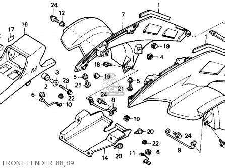 Honda Trx250r Fourtrax 250r 1988 (j) Usa parts list partsmanual partsfiche