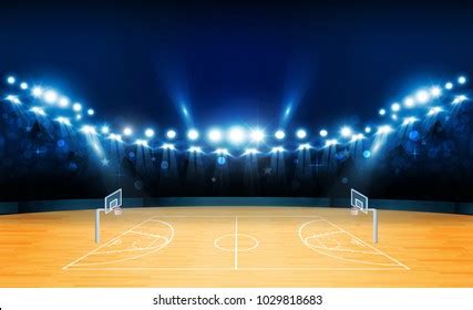 Basketball Arena Field Bright Stadium Lights Stock Vector (Royalty Free ...