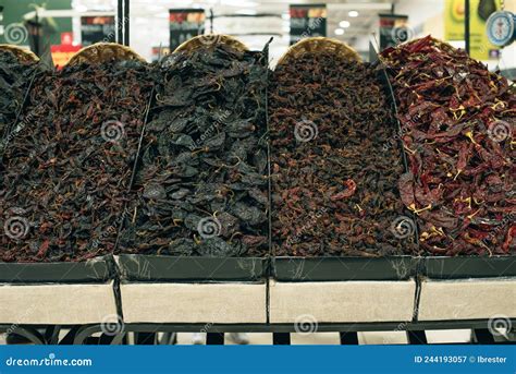 Heap of Pasilla Chile. Dried Chilaca Chili Pepper Also Called Chile ...