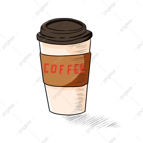 Take Out White Transparent, Sketch Style Take Out Coffee Cup, Coffee ...