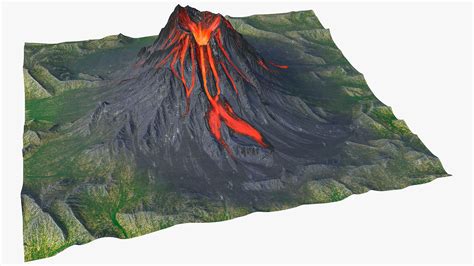 3D model Active Volcano - TurboSquid 1999822