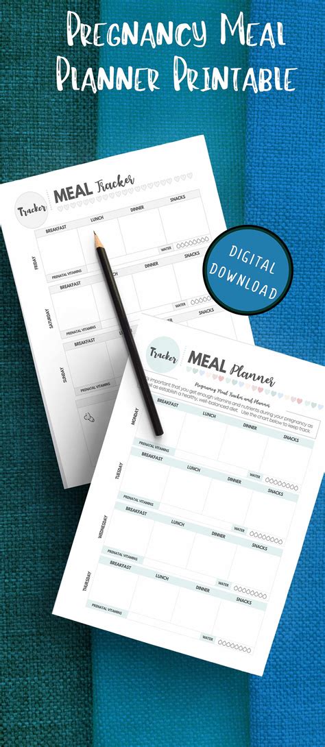 Pregnancy Printable Meal Planner Expecting Mother Food | Etsy