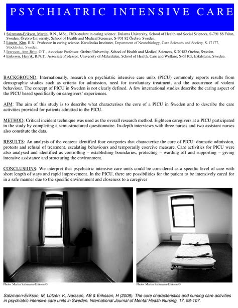 (PDF) Psychiatric Intensive Care Units