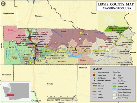 Lewis County Map, Washington