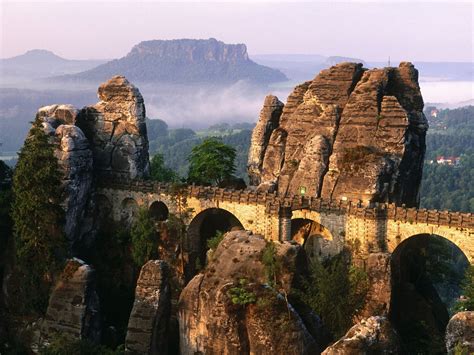 Bastei Bridge - Bridge in Saxon Switzerland National Park - Thousand ...