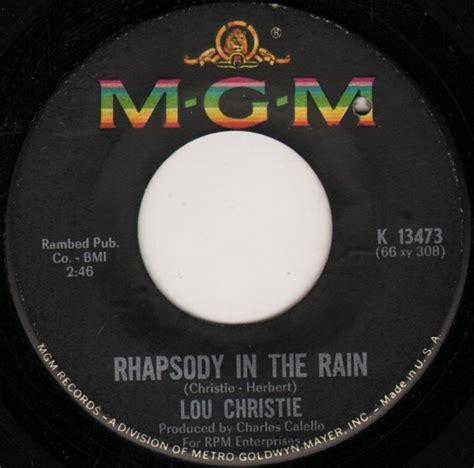 Lou Christie - Rhapsody In The Rain / Trapeze (1966, Vinyl) | Discogs