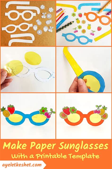 DIY craft paper sunglasses with templates - Ayelet Keshet