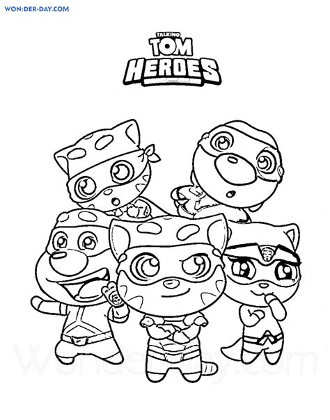 Talking Tom Heroes Coloring Pages - Print for Free