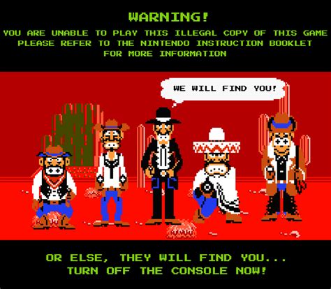 Wild Gunman NES Anti Piracy Screen by CristianDarkraDx on DeviantArt