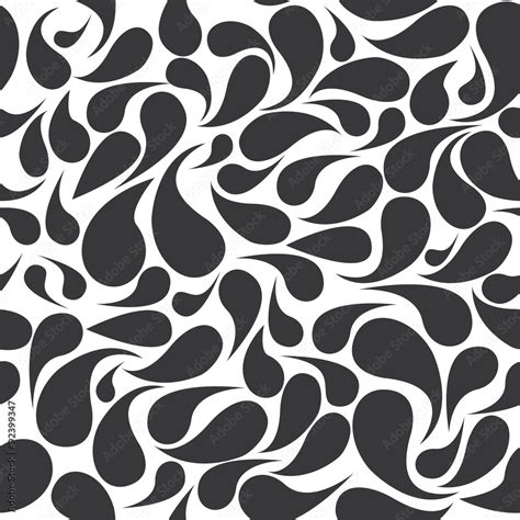 Seamless black and white vintage simple paisley pattern vector Stock Vector | Adobe Stock