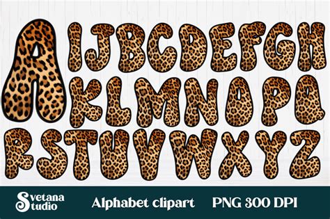 Leopard print alphabet clipart | Leopard alphabet PNG By Svetana Studio ...