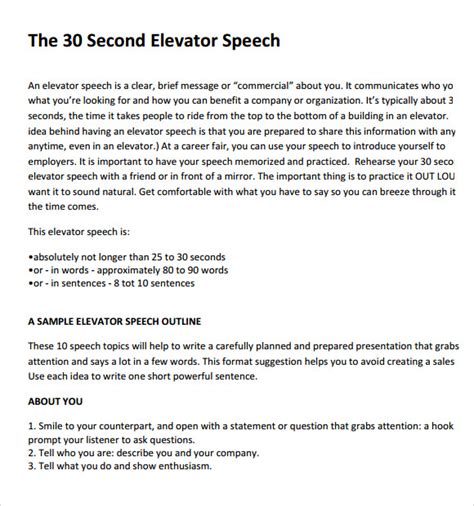 Sample Elevator Pitch Example - 6+ Documents in PDF