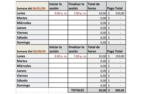 Plantilla Excel: Horas trabajadas (Descargar Gratis)