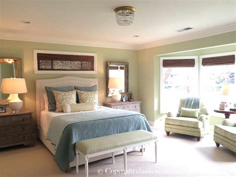 Soft Green and Aqua Blue Master Bedroom Before and After | Classic ...