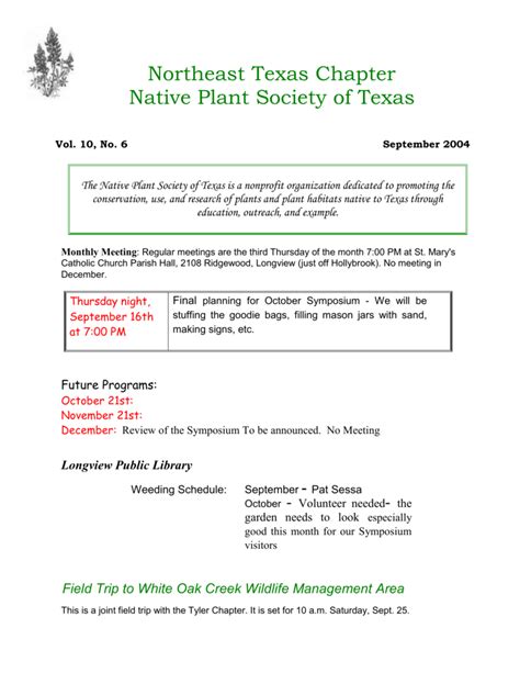 Northeast Texas Chapter - Native Plant Society of Texas