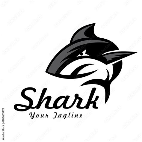 simple jumping style shark logo design inspiration Stock Vector | Adobe Stock