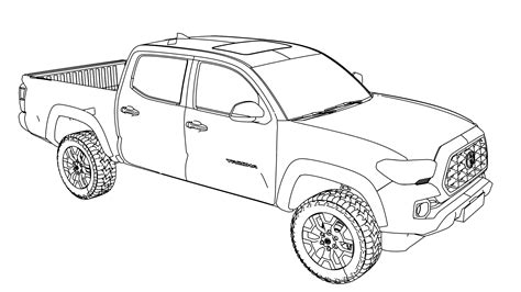 Toyota Tacoma 2020 Model Car Coloring Page – Wecoloringpage.com