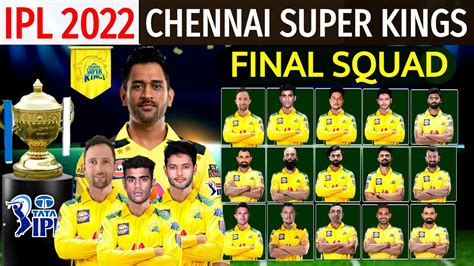 IPL 2022 - Chennai Super Kings Full & Final Squad | CSK Final Squad IPL ...