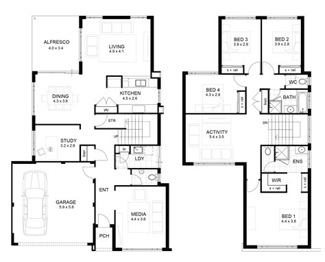 Floor Plan Of Two Storey Residential Building - floorplans.click