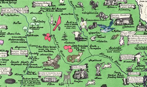 Vintage map of Georgia, one page history dedicated to the Old Timers ...