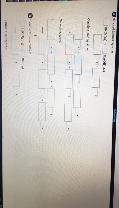 Solved (References a Balanced formula equation: HNO3(aq) + | Chegg.com