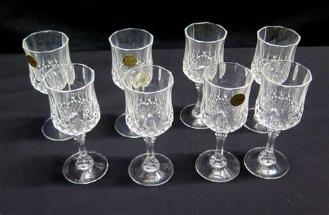 Qty 8 Cristal d'Arques (France) Genuine Lead Crystal Stemmed Wine ...