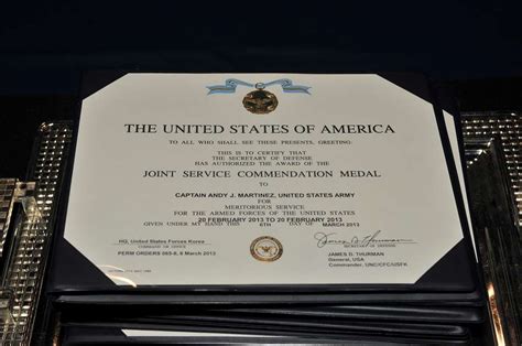 A Joint Service Commendation Medal certificate bearing - PICRYL Public Domain Search