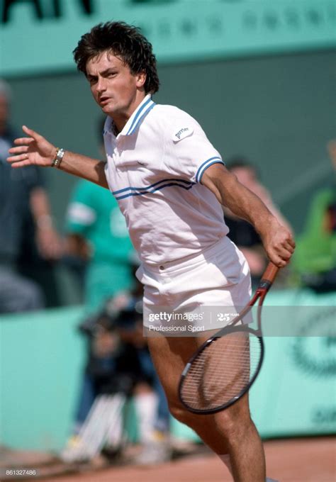 Henri Leconte of France in action during the French Open Tennis ...