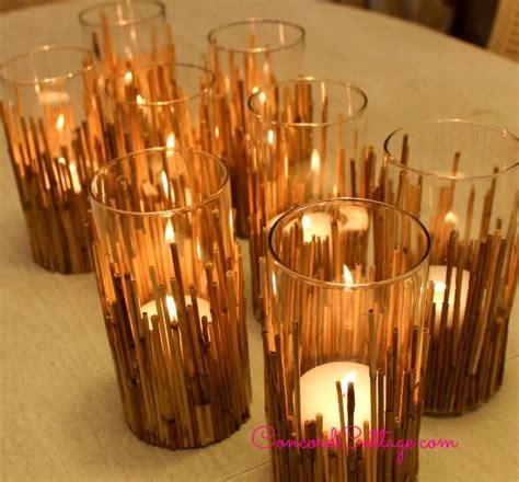 Reed Fencing as Candle-holders