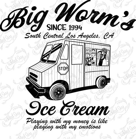 Friday Movie Big Worm Ice Cream Truck SVG Vector File layered or Flat, Color or BW - Etsy