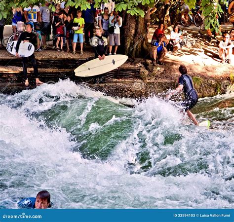 Surfing at Englischer Garden in Munich Editorial Stock Photo - Image of ...