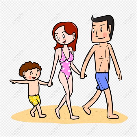 Summer Beach Family Walk, Beach Walking, Family Walking, Couple Family PNG Transparent ...