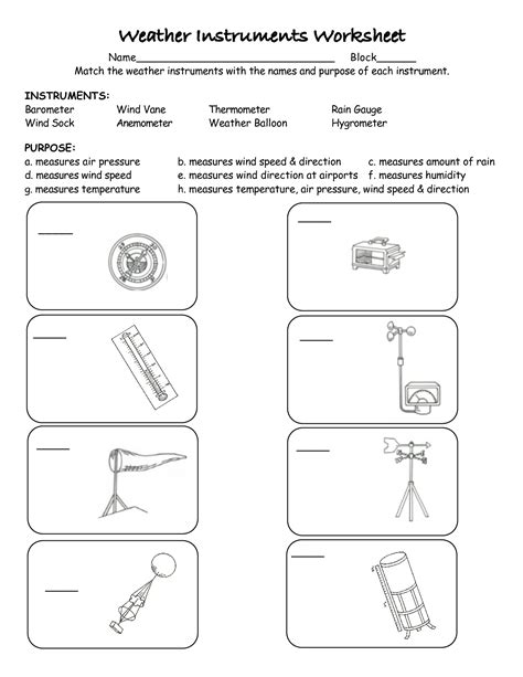 Kindergarten Science Tools Worksheet Images