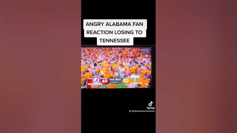 ANGRY ALABAMA FAN REACTION LOSING TO TENNESSEE - YouTube