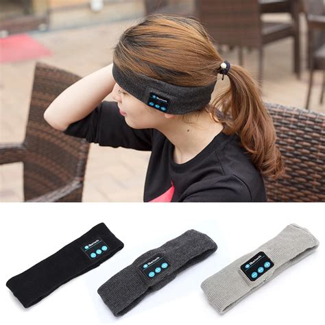 Wireless Bluetooth Headphone Sleep Headband Hat Soft Warm Sports ...