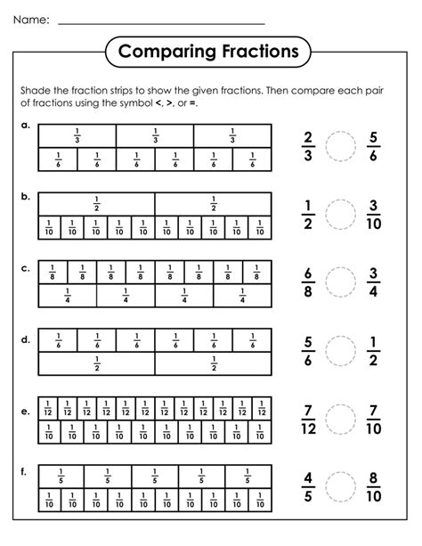 Free Printable Fraction Worksheets (for Grade 3 to 6) - PDF