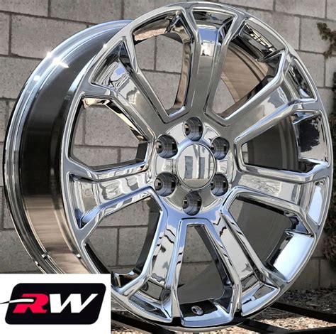 22 x9" inch RW 5665 Wheels for Chevy Truck Chrome Rims 6x139.7 6x5.50 ...