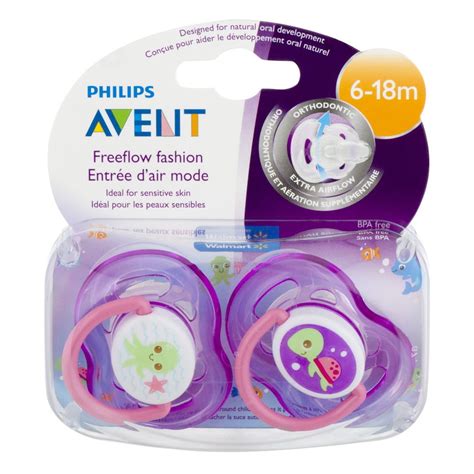 Philips Avent Freeflow Fashion Pacifier, 6-18 Months, (Color May Vary ...