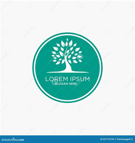 Circle tree logo design stock vector. Illustration of circle - 237775129