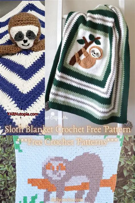 Sloth Blanket Crochet Free Pattern- DailyCrochet.com