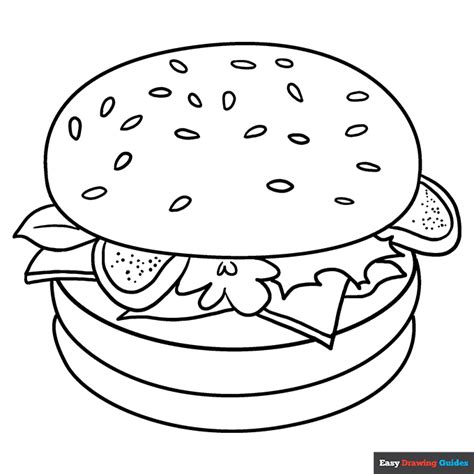 burger coloring page online ready for download