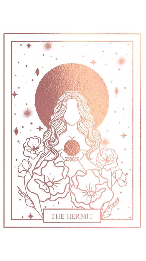 The Hermit | Tarot Card Print | Tarot cards art, Moon goddess art, Card art