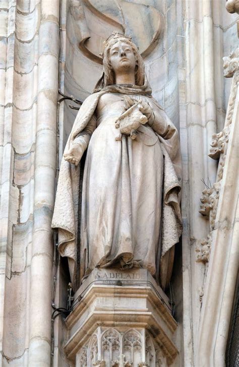 Saint Adelaide of Italy, Statue on the Milan Cathedral Stock Image ...