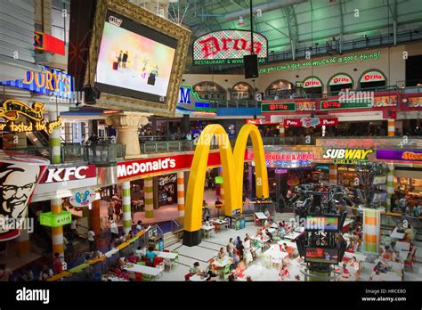 Inside a shopping mall in South Africa with leading store brands viewed ...