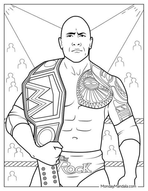 Wwe The Rock Coloring Pages