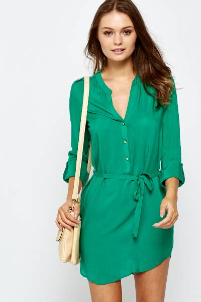 Green Shirt Dress - Just $7